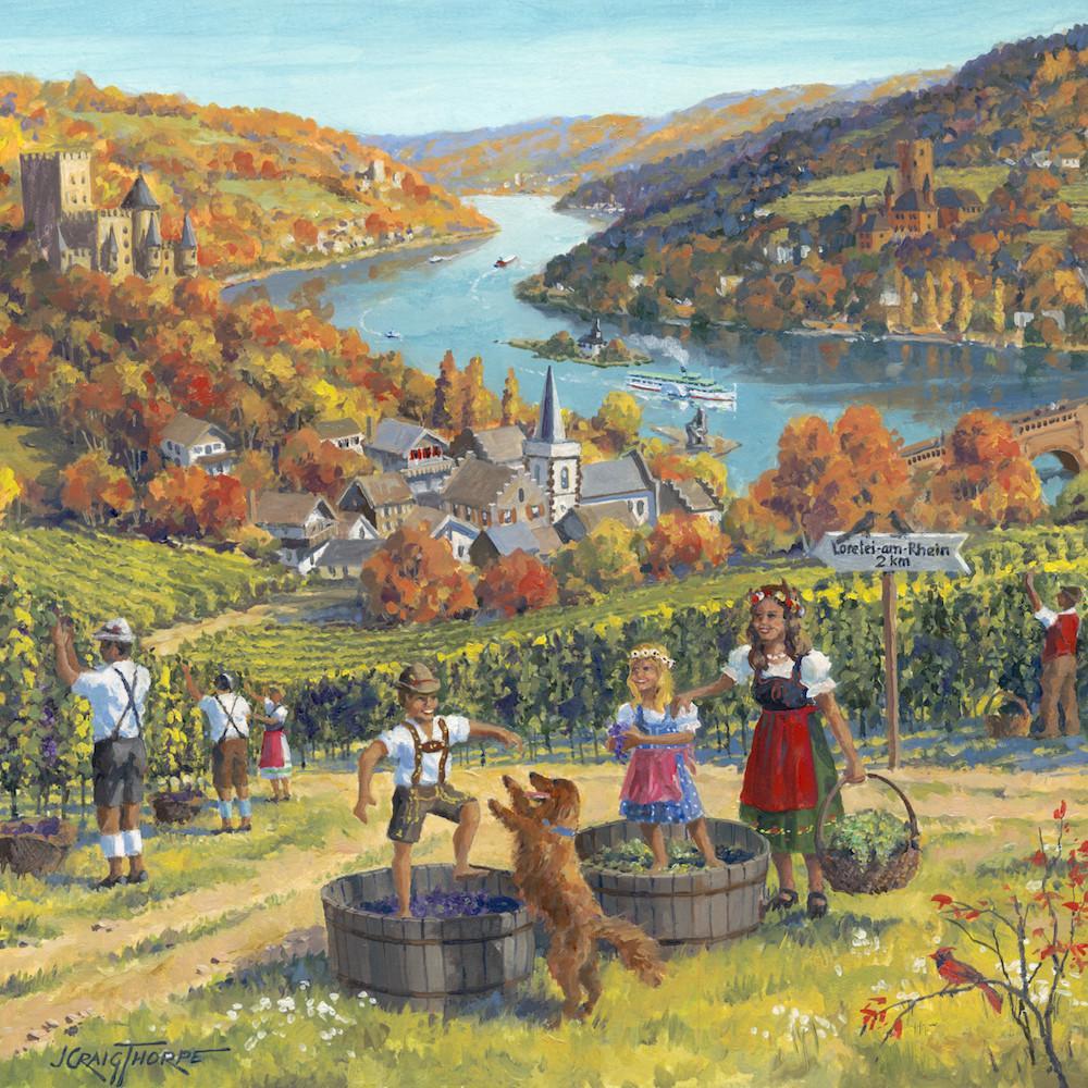 Seasons of Germany Collectors Tile: Fall - 4 German Seasons, 4S: German Fall, Collectibles, Craige Thorpe, CT-220, German, Germany, Home & Garden, Kitchen Decorations, Tiles-Scenic, Top-GRMN-B, Under $10