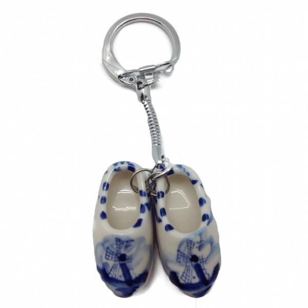 Large Dutch Clogs Delft Ceramic Keychain - Apparel & Accessories, Collectibles, CT-551, CT-600, Dutch, Key Chains, Key Chains-Dutch, PS-Party Favors, PS-Party Favors Dutch, Top-DTCH-B, Toys