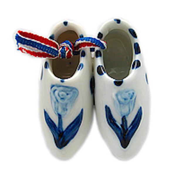 Embossed Tulip Dutch Shoes Gift Magnet - Ceramics, Collectibles, Delft Blue, Dutch, Home & Garden, Kitchen Magnets, Magnets-Delft, Magnets-Dutch, Magnets-Refrigerator, Netherlands, PS-Party Favors, PS-Party Favors Dutch, shoes, Top-DTCH-B, Tulips, Wooden Shoe-Ceramic