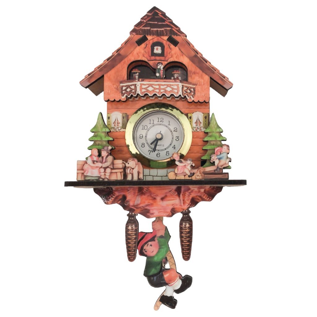 German Boy, Cow & Dog Functioning Clock Fridge Magnet -1