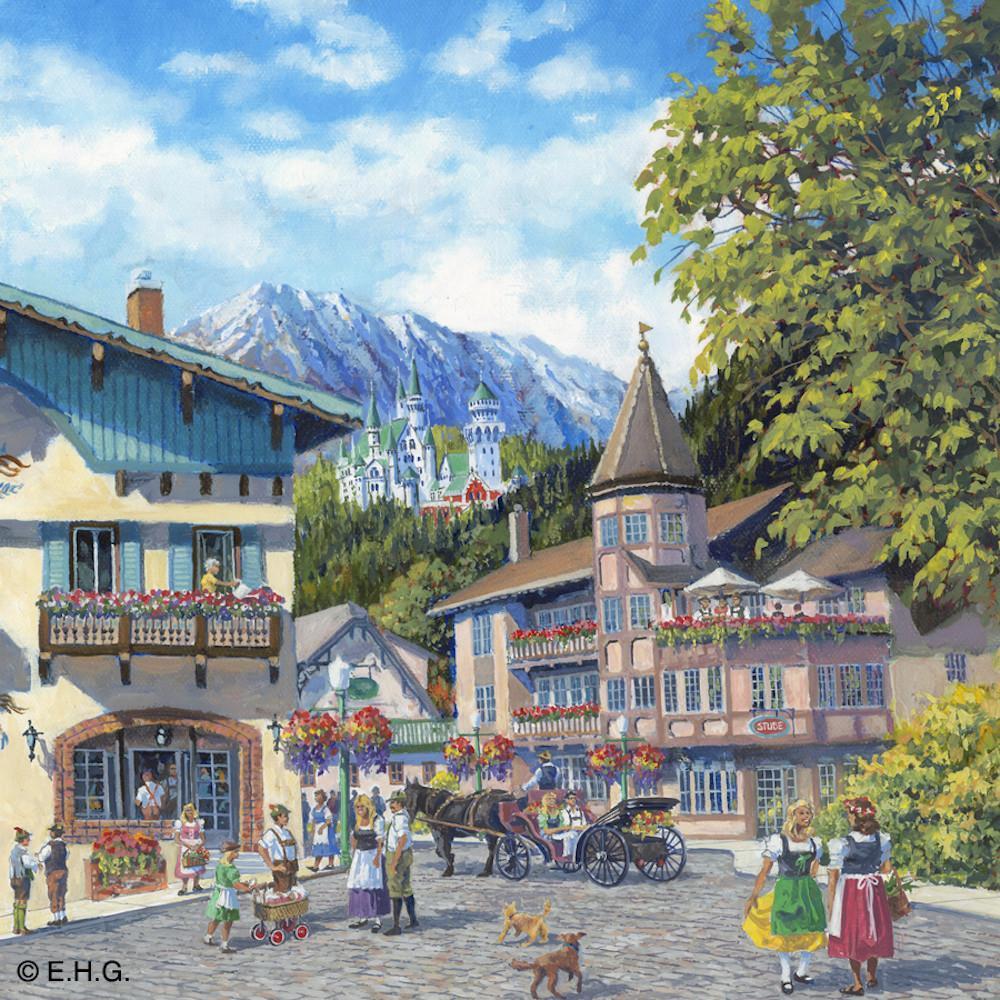 Magnetic Tile German Summer - 4 German Seasons, 4S: German Summer, Collectibles, Craige Thorpe, CT-220, CT-520, German, Germany, Home & Garden, Kitchen Magnets, Magnet Tiles, Magnet Tiles-Scenic, Magnets-German, Magnets-Refrigerator, PS-Party Favors, Top-GRMN-B