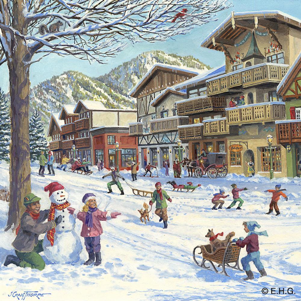 Magnetic Tile German Winter - 4 German Seasons, 4S: German Winter, Collectibles, Craige Thorpe, CT-220, CT-520, German, Germany, Home & Garden, Kitchen Magnets, Magnet Tiles, Magnet Tiles-Scenic, Magnets-German, Magnets-Refrigerator, PS-Party Favors, Top-GRMN-B