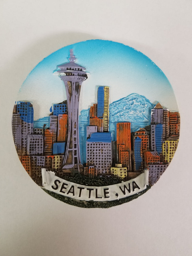 Seattle Souvenir Skyline with Mt. Rainier Magnet - Cities & States, Collectibles, General Gift, Home & Garden, Kitchen Magnets, Magnets-Refrigerator, PS-Party Favors, Seattle, Top-GNRL-B