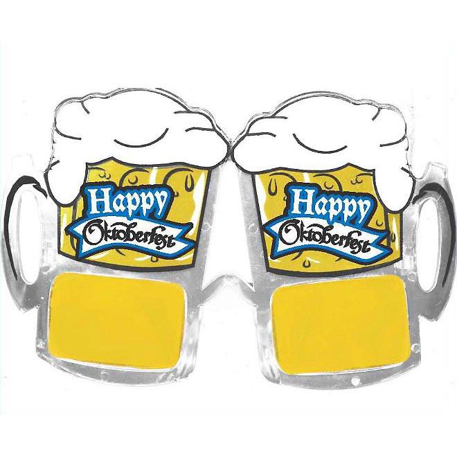 Happy Oktoberfest Beer Mug Party Glasses - Below $10, Forum Novelties, Oktoberfest, One Size, Plastic, PS-Party Favors, Unisex, Yellow