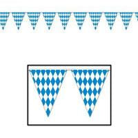 Oktoberfest Bavarian Plastic Flag Pennant Banner 12 Feet - Banners, Bavarian Blue White Checkers, Bayern, German, Germany, Hanging Decorations, Oktoberfest, PS- Oktoberfest Decorations, PS- Oktoberfest Essentials-All OKT Items, PS- Oktoberfest Hanging Decor, PS- Oktoberfest Table Decor, PS-Party Supplies, Tableware, Top-OFST-A
