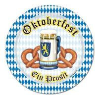 Oktoberfest Decorations: Paper Plates 9 inches - Bayern, German, Germany, Oktoberfest, PS- Oktoberfest Decorations, PS- Oktoberfest Essentials-All OKT Items, PS- Oktoberfest Table Decor, PS-Party Supplies, Tableware, Top-OFST-A