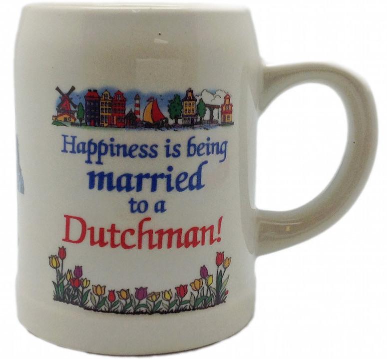 Ceramic Coffee Mug:  inchesMarried to a Dutchman inches - Coffee Mugs, Coffee Mugs-Dutch, Drinkware, Dutch, Home & Garden, SY: Happiness Married to Dutch, Tableware
