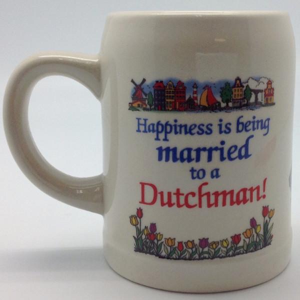 Ceramic Coffee Mug:  inchesMarried to a Dutchman inches - Coffee Mugs, Coffee Mugs-Dutch, Drinkware, Dutch, Home & Garden, SY: Happiness Married to Dutch, Tableware - 2 - 3
