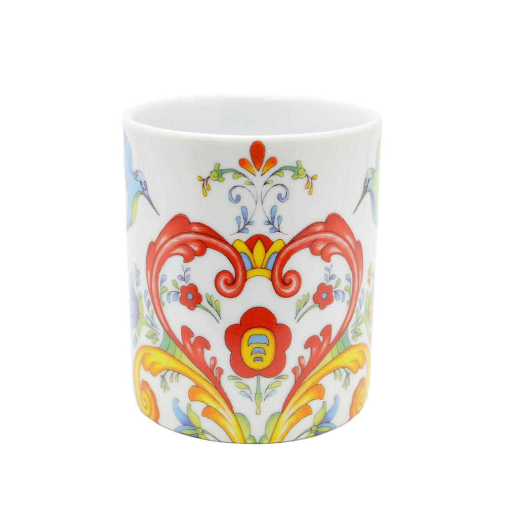 Ceramic Coffee Mug Colorful Rosemaling - Coffee Mugs, Coffee Mugs-German, Coffee Mugs-Swedish, CT-500, European, New Products, NP Upload, Rosemaling, Scandinavian, Top-SWED-A, Under $10, Yr-2015 - 2