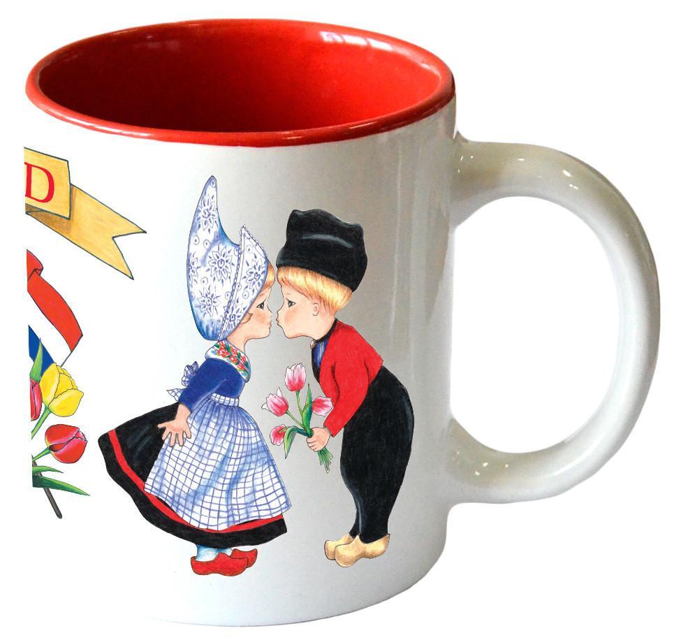  inchesI Love Holland inches Coffee Mug with Dutch Kissing Couple - Ceramics, Coffee Mugs, Coffee Mugs-Dutch, Dutch, New Products, NP Upload, PS-Party Favors Dutch, SY: I Love Holland, Tableware, Under $10, Yr-2017