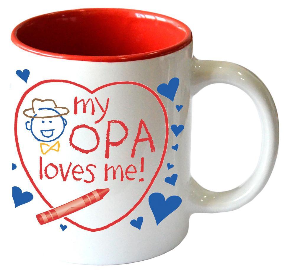 Gift for Opa's Grandchildren Mug   inchesMy Opa Loves Me inches - Ceramics, Coffee Mugs, Coffee Mugs-Dutch, Coffee Mugs-German, CT-100, CT-102, CT-500, New Products, NP Upload, Opa, SY: My Opa Loves Me, Tableware, Under $10, Yr-2017