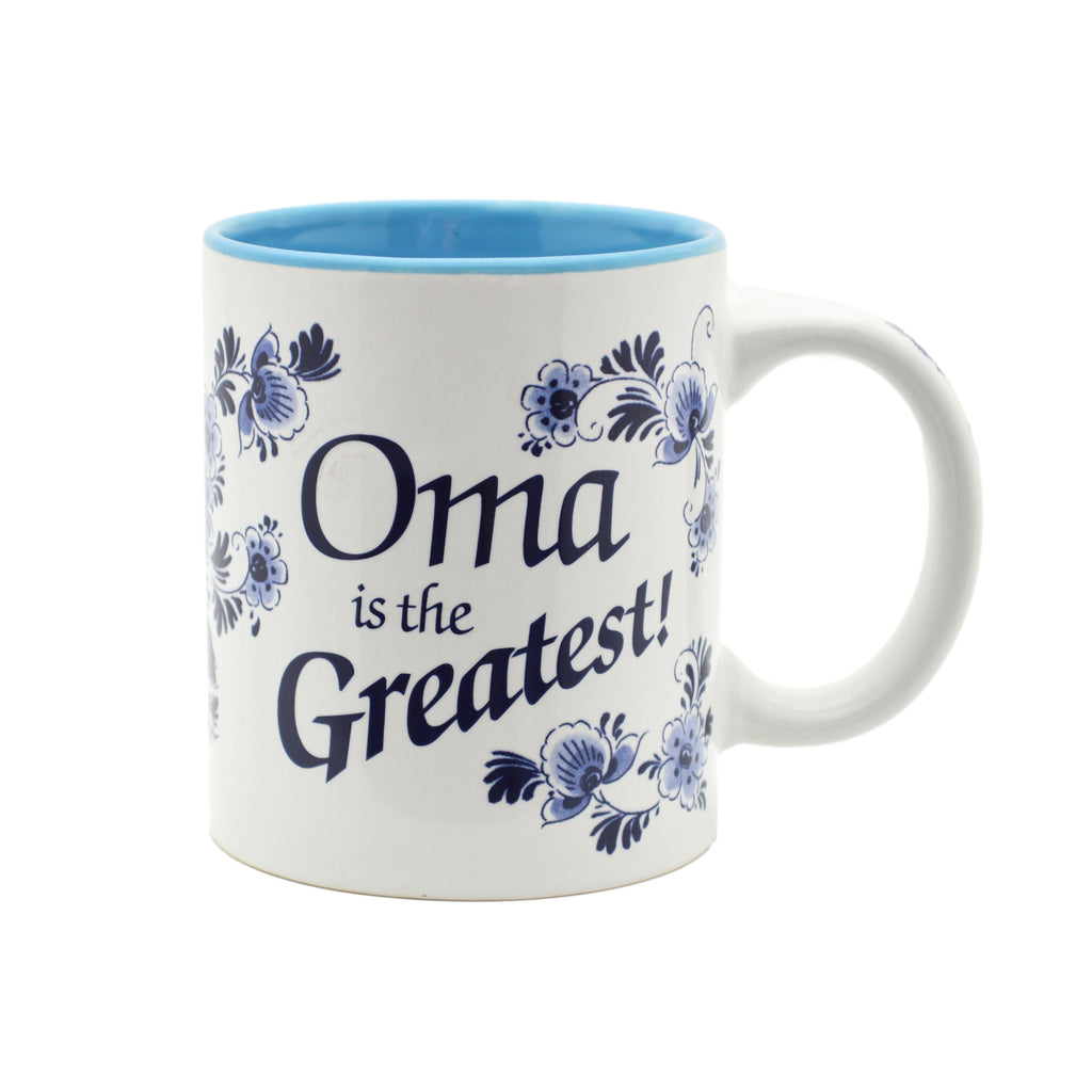  inchesOma is the Greatest inches German Blue Ceramic Coffee Mug - Coffee Mugs, Coffee Mugs-Dutch, Coffee Mugs-German, CT-500, New Products, NP Upload, Oma, Oma & Opa, SY:, SY: Oma House Rules, Under $10, Yr-2016