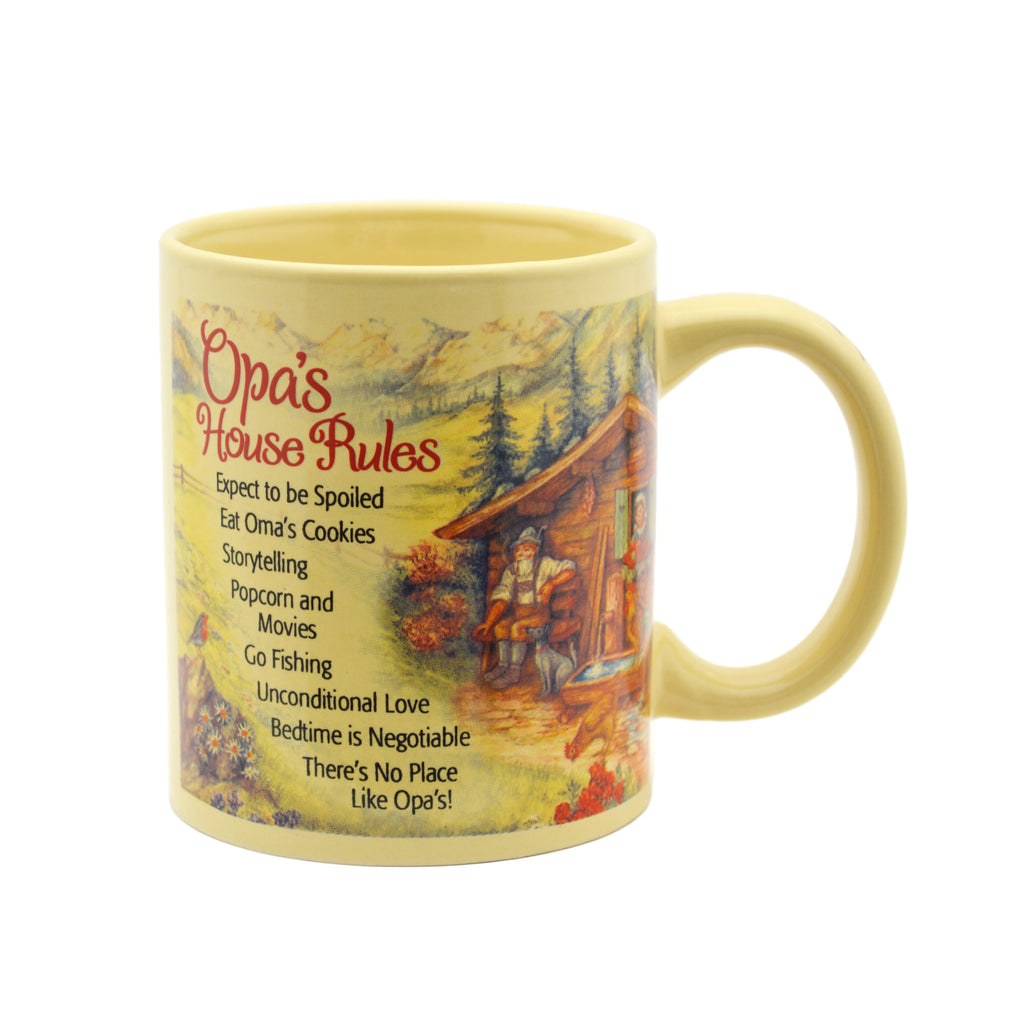 "Opa's House Rules" Gift for Opa Mug - OktoberfestHaus.com