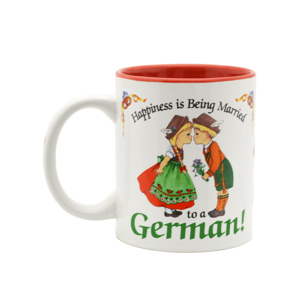 German Gift Idea Mug  inchesHappiness is being Married to a German inches - Coffee Mugs, Coffee Mugs-German, CT-106, CT-500, German, New Products, NP Upload, SY:, SY: Happiness Married to a German, Under $10, Yr-2016 - 2
