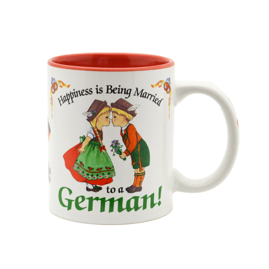 German Gift Idea Mug  inchesHappiness is being Married to a German inches - Coffee Mugs, Coffee Mugs-German, CT-106, CT-500, German, New Products, NP Upload, SY:, SY: Happiness Married to a German, Under $10, Yr-2016