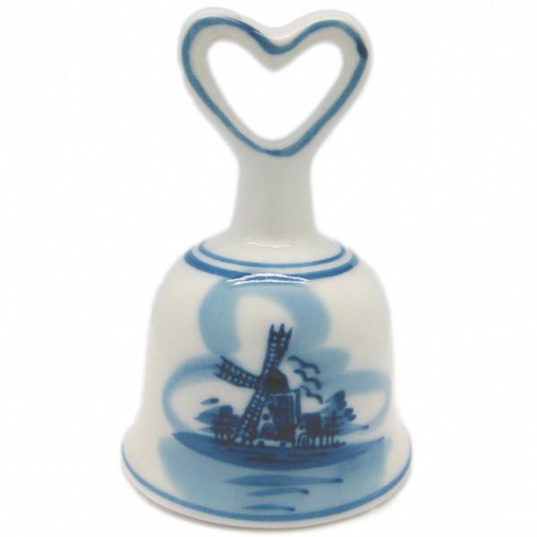 Blue and White Collector Windmill Bell with Heart - Bell, Collectibles, Decorations, Delft Blue, Dutch, Heart, Home & Garden, L, PS-Party Favors, PS-Party Favors Dutch, Size, Small, Top-DTCH-B, Windmills