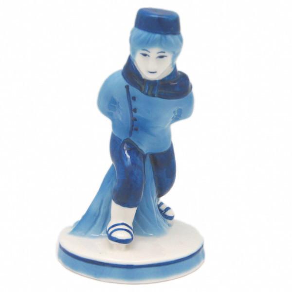 Delft Blue and White Figurine: Dutch Boy Skater - Collectibles, Delft Blue, Dutch, Figurines, Home & Garden, PS-Party Favors
