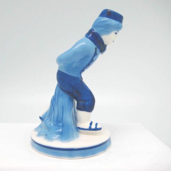 Delft Blue and White Figurine: Dutch Boy Skater - Collectibles, Delft Blue, Dutch, Figurines, Home & Garden, PS-Party Favors - 2