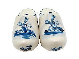 Wooden Shoes Collectible Salt and Pepper Shakers - Below $10, Ceramics, Collectibles, Delft Blue, Dutch, Home & Garden, Kitchen & Dining, Kitchen Decorations, PS-Party Favors Dutch, S&P Sets, Tableware, Under $10, Wooden Shoe-Ceramic