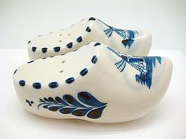 Wooden Shoes Collectible Salt and Pepper Shakers - Below $10, Ceramics, Collectibles, Delft Blue, Dutch, Home & Garden, Kitchen & Dining, Kitchen Decorations, PS-Party Favors Dutch, S&P Sets, Tableware, Under $10, Wooden Shoe-Ceramic - 2 - 3 - 4