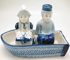 Collectible Pepper and Salt Shakers: Delft Boat - Below $10, Ceramics, Collectibles, Delft Blue, Dutch, Home & Garden, Kitchen Decorations, S&P Sets, Top-DTCH-B, Under $10 - 2