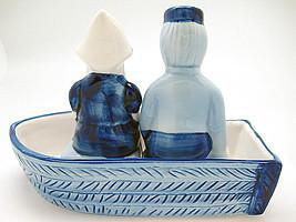 Collectible Pepper and Salt Shakers: Delft Boat - Below $10, Ceramics, Collectibles, Delft Blue, Dutch, Home & Garden, Kitchen Decorations, S&P Sets, Top-DTCH-B, Under $10 - 2 - 3 - 4
