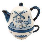 Ceramic Pepper and Salt Shakers: Tea Cup/Pot - Below $10, Ceramics, Collectibles, Delft Blue, Dutch, Ethnic Dolls, Home & Garden, Kitchen Decorations, S&P Sets, Tableware, Tea, Tea Pots, Under $10, Windmills - 2 - 3