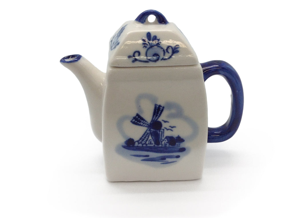 Blue Mini Tea Pot 3.75 inches - Below $10, Coffee Mugs, Collectibles, Decorations, Drinkware, Dutch, Home & Garden, Tableware