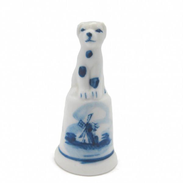 Decorative Thimble Blue and White Dog - Animal, Collectibles, Delft Blue, Dutch, PS-Party Favors, PS-Party Favors Dutch, Thimbles