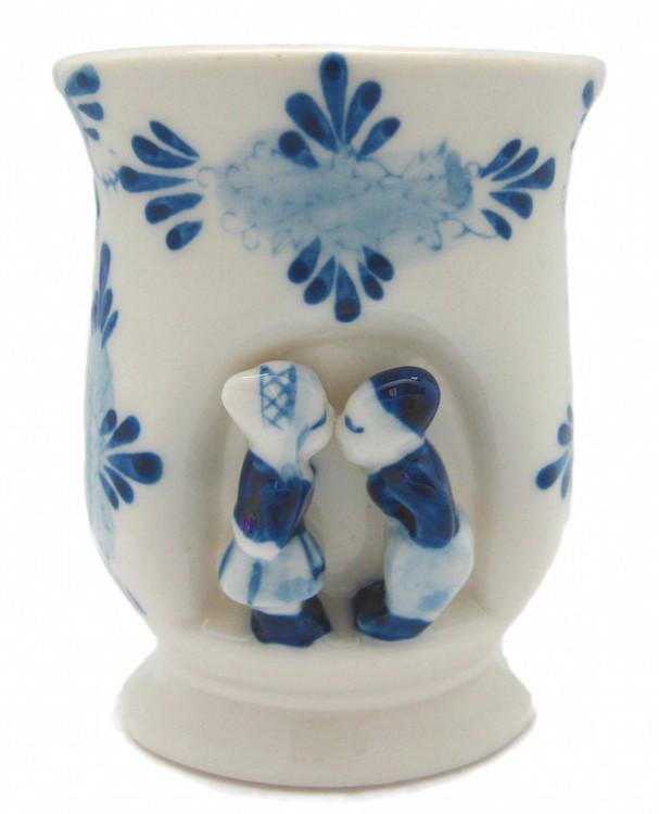 Small Delft Blue Kissing Couple Vase or Cup - Collectibles, Delft Blue, Dutch, Home & Garden, Kissing Couple, PS-Party Favors, Vases