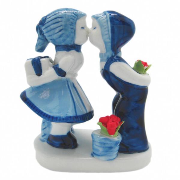 Delft Blue Ceramic Kiss with Tulips - Collectibles, Decorations, Delft Blue, Dutch, Figurines, Home & Garden, Kissing Couple, L, Medium, PS-Party Favors, PS-Party Favors Dutch, Size, Small, Top-DTCH-B, Tulips - 2 - 3