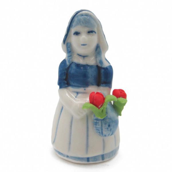 Miniature Girl with Tulips - Collectibles, Delft Blue, Dutch, Figurines, Home & Garden, Miniatures, Miniatures-Dutch, PS-Party Favors, PS-Party Favors Dutch, Top-DTCH-B, Tulips