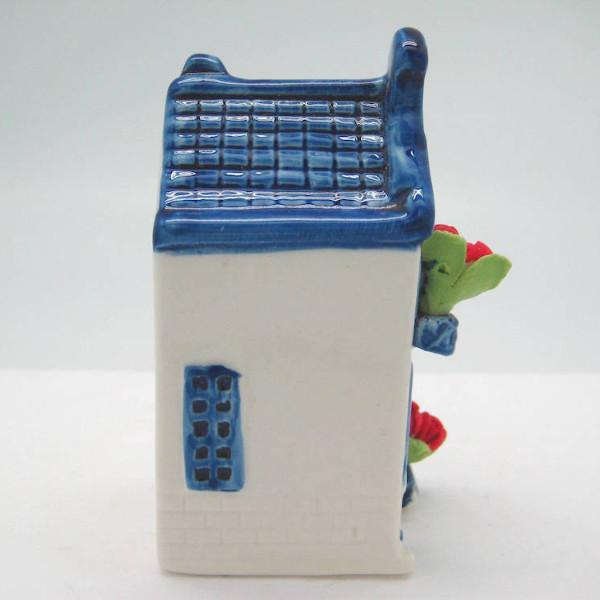 Miniature Ceramic House with Tulips - Collectibles, Delft Blue, Dutch, Home & Garden, Miniatures, Miniatures-Dutch, PS-Party Favors, PS-Party Favors Dutch, Tulips - 2 - 3