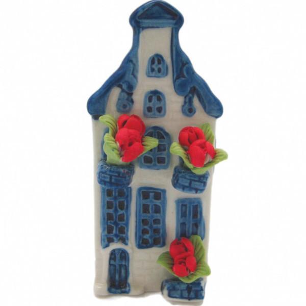 Miniature Ceramic House with Tulips - Collectibles, Delft Blue, Dutch, Home & Garden, Miniatures, Miniatures-Dutch, PS-Party Favors, PS-Party Favors Dutch, Tulips