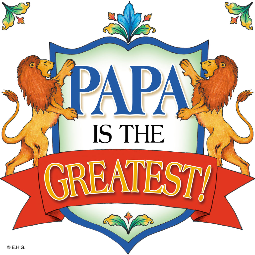  inchesPapa Is The Greatest inches Decorative Kitchen Tile - CT-100, CT-101, Dad, Kitchen Decorations, New Products, NP Upload, Papa, SY:, SY: Papa Greatest, Tiles, Under $10, Yr-2016