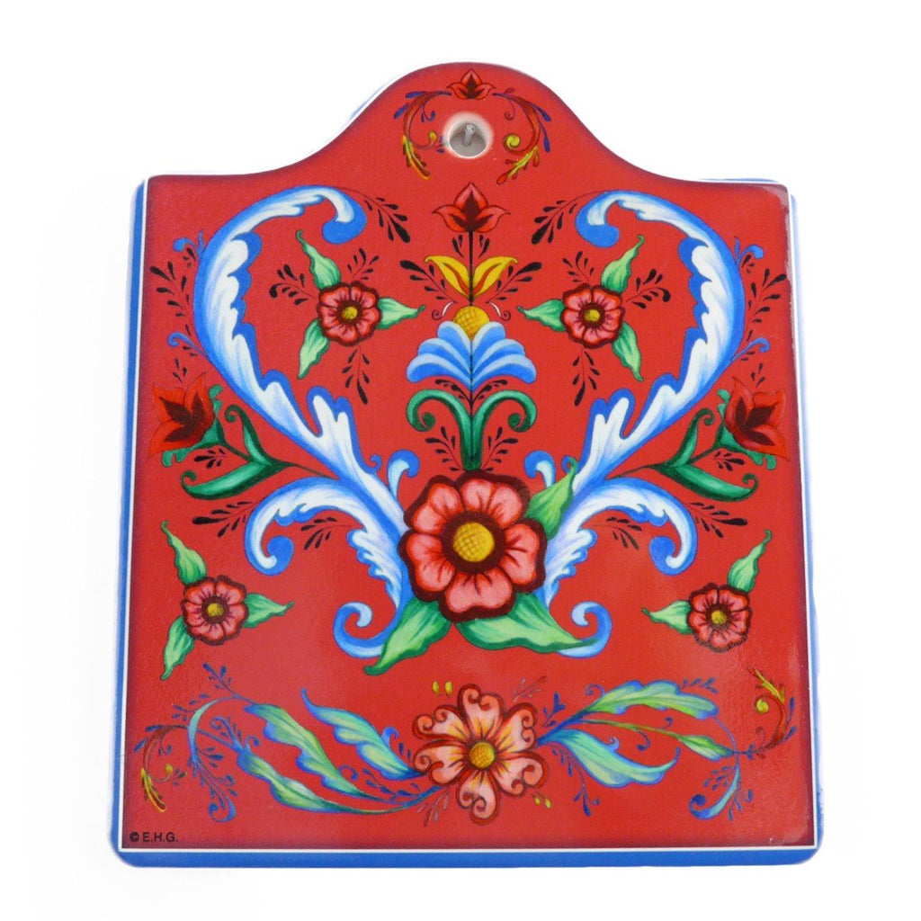 DT4756: CHEESEBOARD:ROSEMALING RED