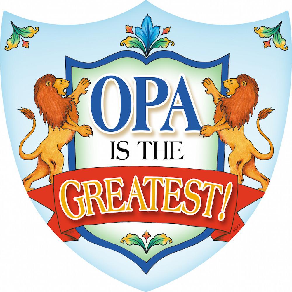 Ceramic Decoration Shield Opa - Collectibles, CT-100, CT-102, CT-210, CT-220, Decorations, Dutch, German, Germany, Home & Garden, Kitchen Decorations, Opa, Shield, SY: Opa is the Greatest, Tiles-Shields-German