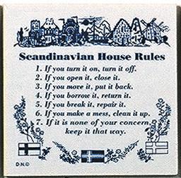  inchesScandinavian House Rules inches Danish Gift Idea Tile - Below $10, Collectibles, CT-205, CT-215, CT-240, CT-455, Danish, Home & Garden, Kitchen Decorations, Scandinavian, SY: House Rules-Scandinavian, Tiles-Danish