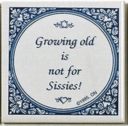 Inspirational Plaque: Growing Old Not.. - Below $10, Collectibles, General Gift, Home & Garden, Kitchen Decorations, SY: Growing Old, Tiles-Sayings, Under $10