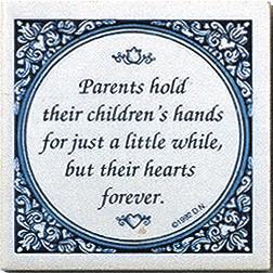 Parents Hold Children's Hand Inspirational Wall Plaque - Below $10, Black, Blue, Collectibles, Color, Decorations, General Gift, Home & Garden, Kitchen Decorations, SY: Parents Hold Children's Hands, Tiles-Sayings, Under $10