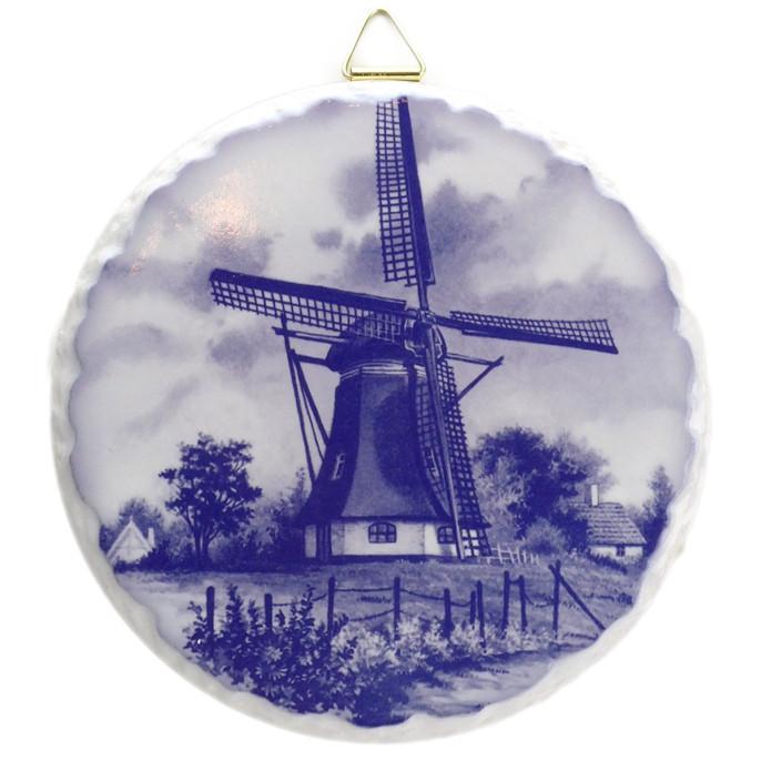 Round Ceramic Tile: Windmill - Collectibles, CT-210, Dutch, Home & Garden, Kitchen Decorations, Tiles-Round, Windmills