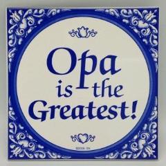 Gift For Opa: Opa The Greatest! Ceramic Tile - Below $10, Collectibles, CT-100, CT-102, CT-210, CT-220, Dutch, german, Germany, Home & Garden, Kitchen Decorations, Opa, SY: Opa is the Greatest, Tiles-German, Under $10