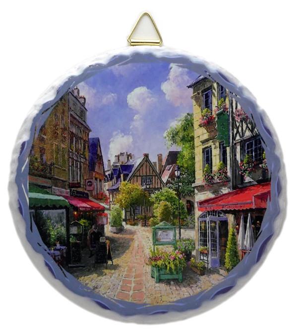 Round Ceramic Tile: Euro Village - Collectibles, CT-220, German, Germany, Home & Garden, Kitchen Decorations, PS-Party Favors German, Tiles-Round