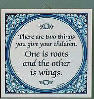 Inspirational Plaque: Give Children Wingsƒ?? - Below $10, Collectibles, General Gift, Home & Garden, Kitchen Decorations, SY: Give Children Wings, Tiles-Sayings, Under $10 - 2
