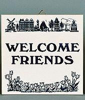 Welcome Friends Inspirational Wall Plaque - Below $10, Collectibles, General Gift, Home & Garden, Kitchen Decorations, SY: Welcome Friends, Tiles-Sayings, Under $10