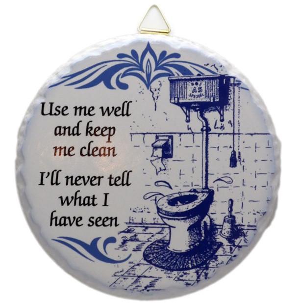 Round Ceramic Plaque: Use me Well - Collectibles, Dutch, General Gift, Home & Garden, Kitchen Decorations, SY: Use Me Well, Tiles-Sayings, Top-GNRL-A