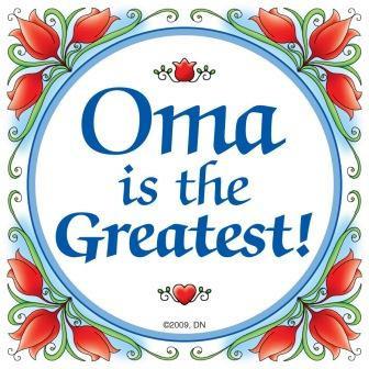 Gift Oma German Wall Plaque Tile - Collectibles, CT-100, CT-102, CT-210, CT-220, Dutch, German, Germany, Home & Garden, Kitchen Decorations, Kitchen Magnets, Magnet Tiles, Magnets-German, Magnets-Refrigerator, Oma, SY: Oma is the Greatest, Tiles-German