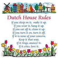 Decorative Wall Plaque Dutch House Rules.. - Below $10, Collectibles, CT-210, Dutch, Home & Garden, Kitchen Decorations, SY: House Rules-Dutch, Tiles-Dutch, Under $10