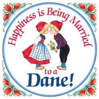 Kitchen Wall Plaques Happy Danish - Below $10, Collectibles, CT-205, Danish, Home & Garden, Kissing Couple, Kitchen Decorations, Kitchen Magnets, Magnet Tiles, Magnets-Refrigerator, SY: Happiness Married to Danish, Tiles-Danish, Top-DNMK-A, Under $10