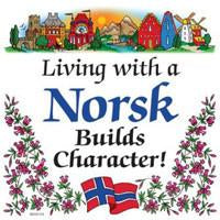 Kitchen Wall Plaques Living With Norsk - Below $10, Collectibles, CT-240, Home & Garden, Kitchen Decorations, Norwegian, SY: Living with a Norsk, Tiles-Norwegian, Under $10